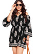 Sexy Plus Size Floral Print Bardot Neck Black Off-shoulder Dress
